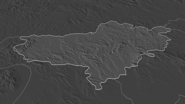 Ampliar Nogrado Condado Hungría Esbozado Perspectiva Oblicua Mapa Elevación Bilevel — Foto de Stock