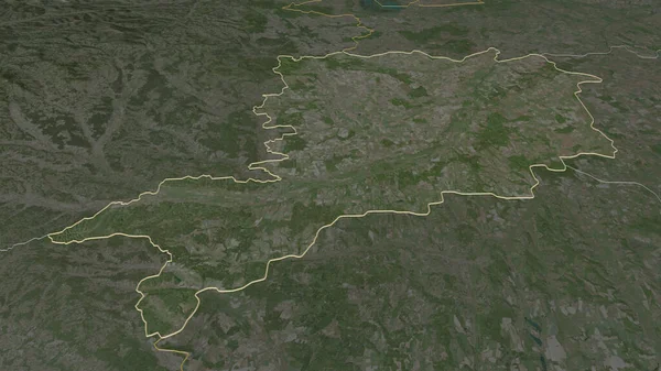 Zoom Sur Vas Comté Hongrie Perspective Oblique Imagerie Satellite Rendu — Photo