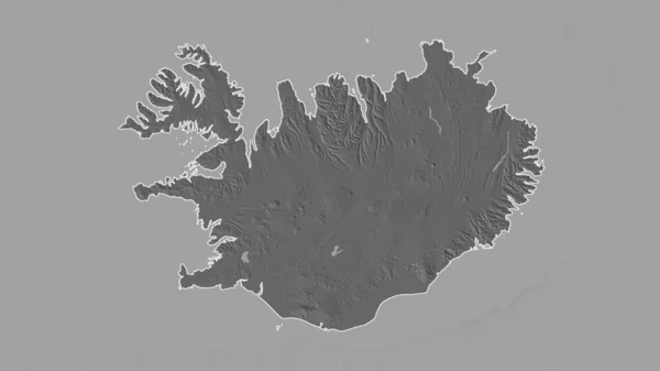 Визначена Форма Території Ісландії Мапа Висот Поверхневими Водами Візуалізація — стокове фото