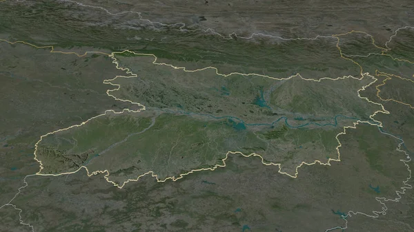 Zoom Sur Bihar État Inde Décrit Perspective Oblique Imagerie Satellite — Photo
