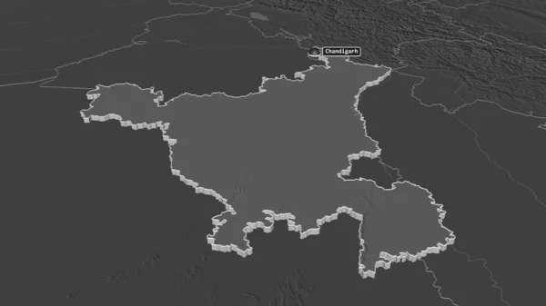 Приблизиться Харьяне Штат Индия Экструдировали Непристойная Перспектива Карта Высоты Билевель — стоковое фото