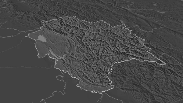 Zoom Auf Himachal Pradesh Indisches Gewerkschaftsgebiet Skizziert Schräge Perspektive Karte — Stockfoto