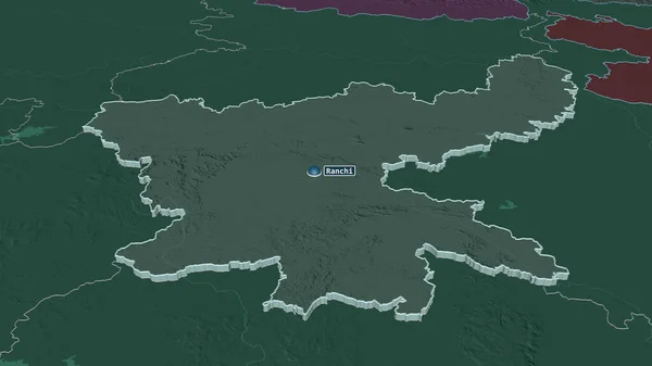 Μεγέθυνση Jharkhand Πολιτεία Της Ινδίας Εξωθημένη Λήθη Προοπτική Έγχρωμος Και — Φωτογραφία Αρχείου