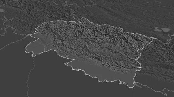 Увеличь Уттаракханд Штат Индия Непристойная Перспектива Карта Высоты Билевель Поверхностными — стоковое фото