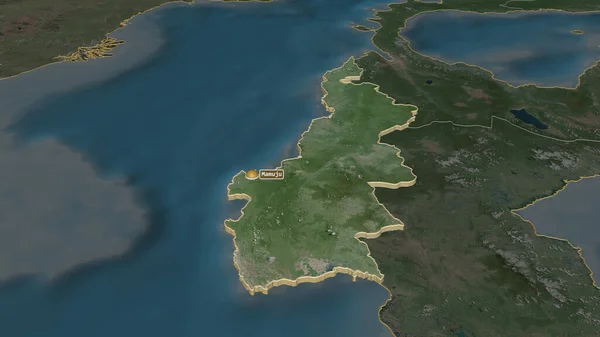 スラウェシ バラット インドネシア州 でズームアウト 嘘の見方だ 衛星画像 3Dレンダリング — ストック写真