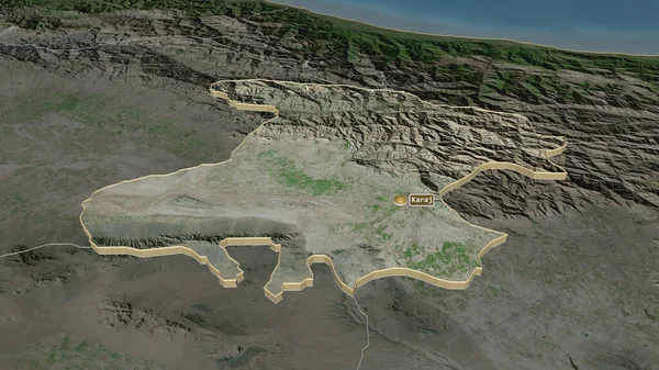 Ampliar Alborz Provincia Irán Extruido Perspectiva Oblicua Imágenes Satélite Renderizado — Foto de Stock