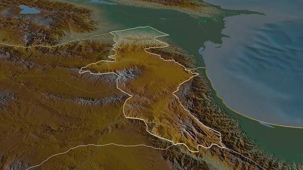 Aproxime Ardebil Província Irã Delineado Perspectiva Óbvia Mapa Topográfico Relevo — Fotografia de Stock