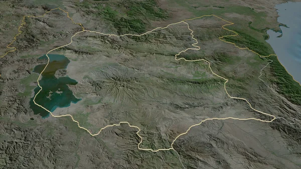東アゼルバイジャン イランの州 のズームアウト概要 嘘の見方だ 衛星画像 3Dレンダリング — ストック写真