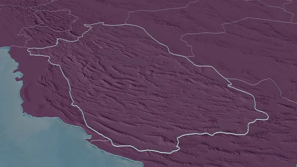 Ampliar Fars Provincia Irán Esbozado Perspectiva Oblicua Mapa Coloreado Tocado — Foto de Stock