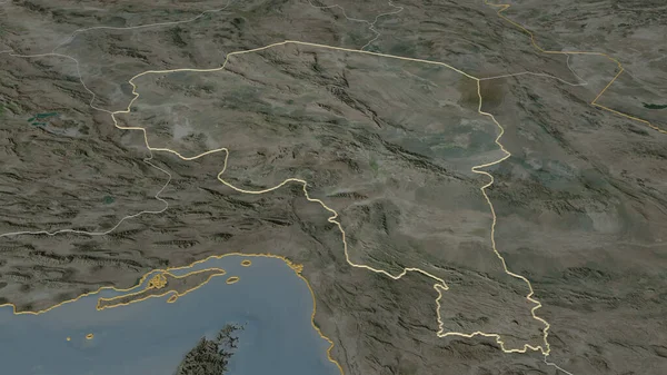 Zooma Kerman Provinsen Iran Beskrivs Svagt Perspektiv Satellitbilder Rendering — Stockfoto