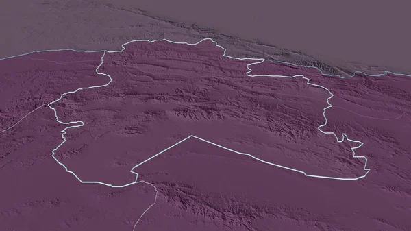 Zoom Sul Nord Khorasan Provincia Dell Iran Delineato Prospettiva Obliqua — Foto Stock