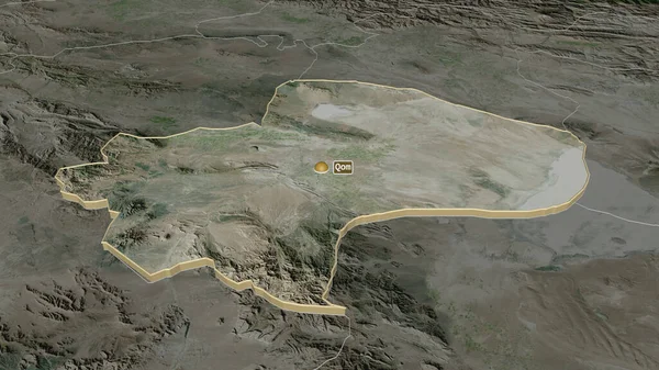 Ampliar Qom Provincia Irán Extruido Perspectiva Oblicua Imágenes Satélite Renderizado — Foto de Stock