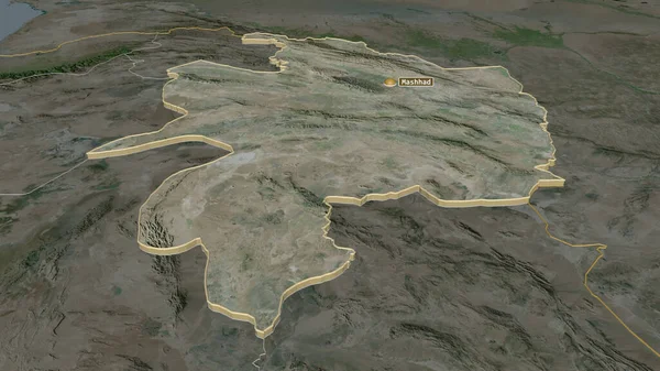 Ampliar Razavi Khorasan Provincia Irán Extruido Perspectiva Oblicua Imágenes Satélite — Foto de Stock