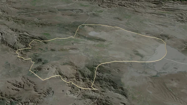 Zoom Sur Qom Province Iran Esquissé Perspective Oblique Imagerie Satellite — Photo