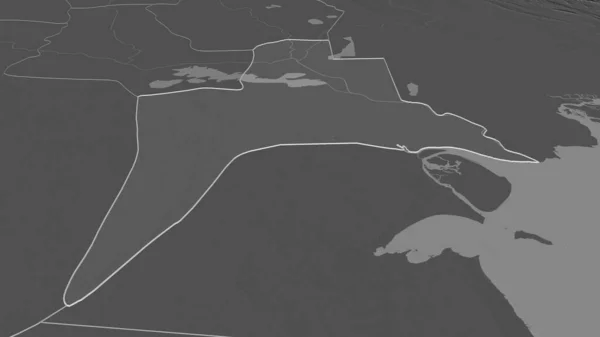 Zooma Basrah Provinsen Irak Som Beskrivs Svagt Perspektiv Höjdkarta Över — Stockfoto
