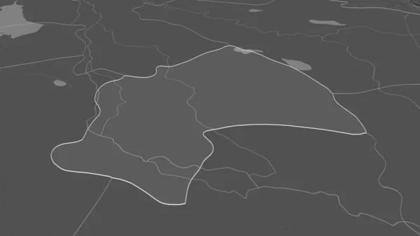 Zoom Qadisiyah Provincia Dell Iraq Delineato Prospettiva Obliqua Mappa Elevazione — Foto Stock