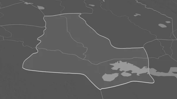 Zoom Dhi Qar Provincia Dell Iraq Delineato Prospettiva Obliqua Mappa — Foto Stock