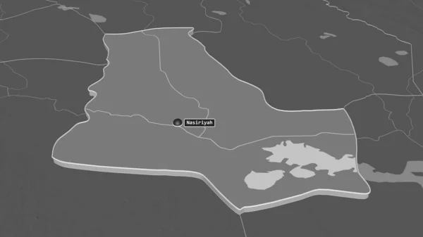 Увеличь Дхи Кар Провинция Ирак Непристойная Перспектива Карта Высоты Билевель — стоковое фото