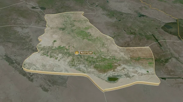 Zoom Dhi Qar Província Iraque Extrudido Perspectiva Óbvia Imagens Satélite — Fotografia de Stock