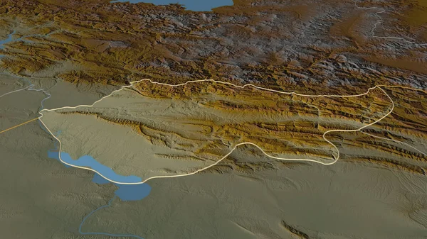 Acérquese Dihok Provincia Irak Esbozado Perspectiva Oblicua Mapa Topográfico Relieve — Foto de Stock