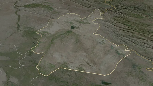 Acérquese Diyala Provincia Irak Esbozada Perspectiva Oblicua Imágenes Satélite Renderizado —  Fotos de Stock