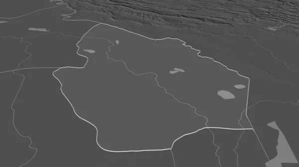 Zoom Maysan Provincia Dell Iraq Delineato Prospettiva Obliqua Mappa Elevazione — Foto Stock