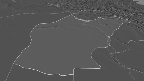 Zoom Ninawa Provincia Dell Iraq Delineato Prospettiva Obliqua Mappa Elevazione — Foto Stock