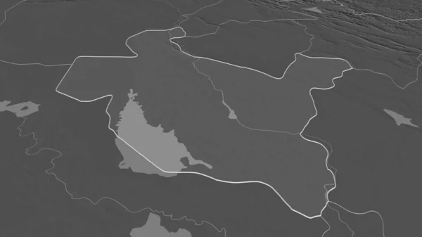 Acérquese Sala Din Provincia Irak Delineada Perspectiva Oblicua Mapa Elevación — Foto de Stock