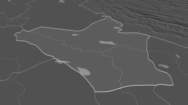 Přiblížit Wasit Provincie Irák Nastínil Úhlová Perspektiva Bilevel Elevační Mapa — Stock fotografie