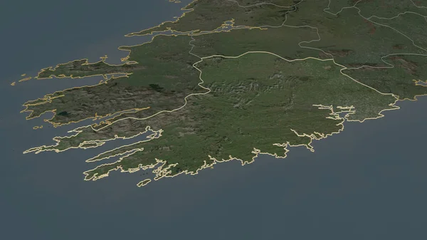 Cork County Ireland でズームアウト 嘘の見方だ 衛星画像 3Dレンダリング — ストック写真
