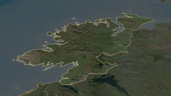 ドネガル アイルランドの郡 でズームアウト概要 嘘の見方だ 衛星画像 3Dレンダリング — ストック写真