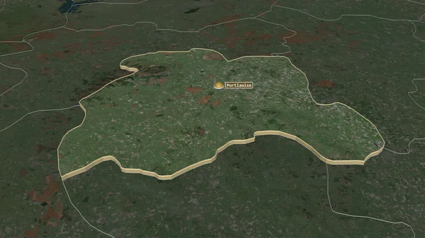Zoom Sur Laoighis Comté Irlande Extrudé Perspective Oblique Imagerie Satellite — Photo
