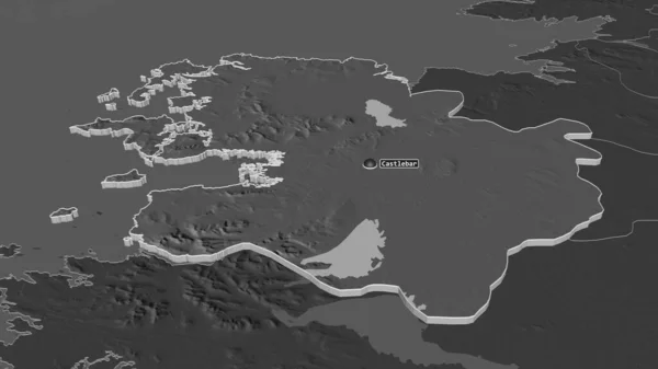 Збільшення Території Майо Графство Ірландія Було Експропрійоване Неймовірна Перспектива Мапа — стокове фото
