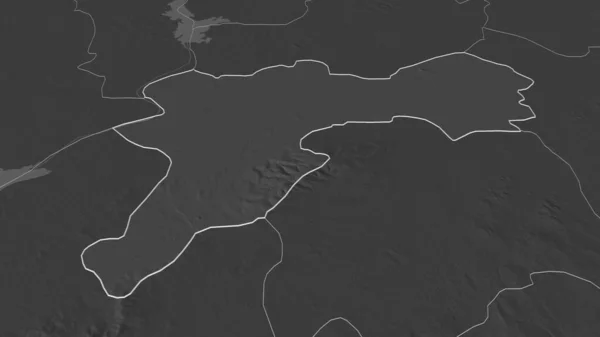 Zoom Offaly Contea Irlanda Delineato Prospettiva Obliqua Mappa Elevazione Bilivello — Foto Stock