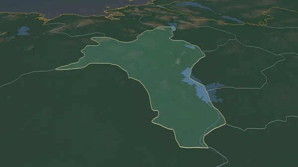 Zooma Roscommon Grevskapet Irland Beskrivs Svagt Perspektiv Topografisk Reliefkarta Med — Stockfoto