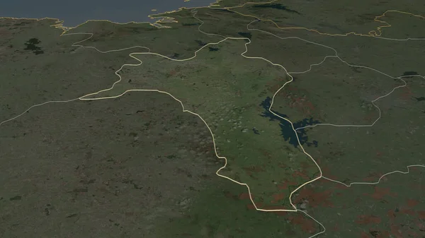 Inzoomen Roscommon Graafschap Ierland Geschetst Obliek Perspectief Satellietbeelden Weergave — Stockfoto