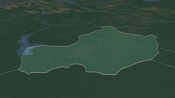 Powiększ Westmeath Hrabstwo Irlandii Perspektywa Ukośna Mapa Pomocy Topograficznej Wodami — Zdjęcie stockowe