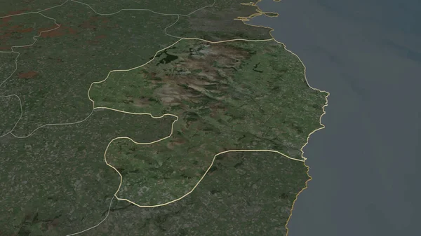 Inzoomen Wicklow Graafschap Ierland Geschetst Obliek Perspectief Satellietbeelden Weergave — Stockfoto
