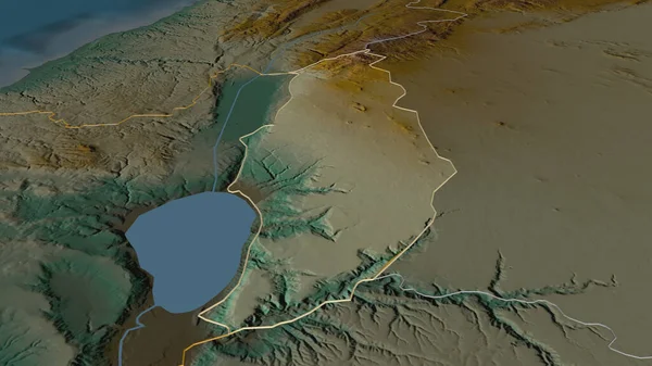 Acérquese Golán Distrito Israel Esbozado Perspectiva Oblicua Mapa Topográfico Relieve — Foto de Stock