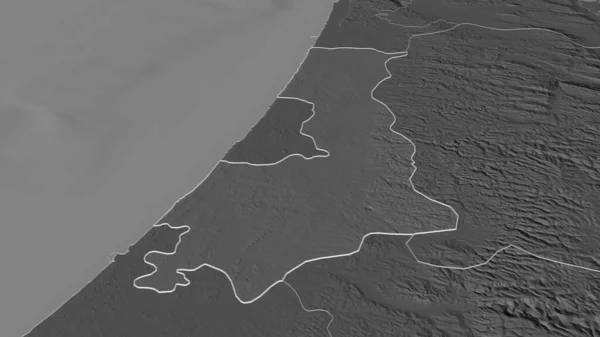 Μεγέθυνση Hamerkaz Περιοχή Του Ισραήλ Περιγράφεται Λήθη Προοπτική Υψόμετρο Bilevel — Φωτογραφία Αρχείου