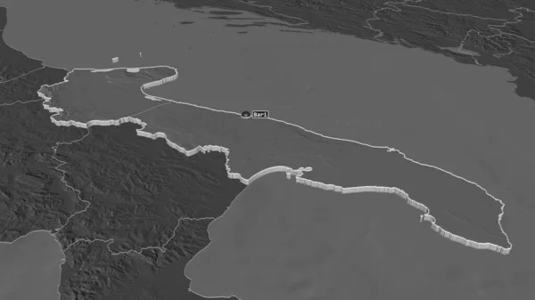 Апулии Регион Италии Произошло Землетрясение Непристойная Перспектива Карта Высоты Билевель — стоковое фото