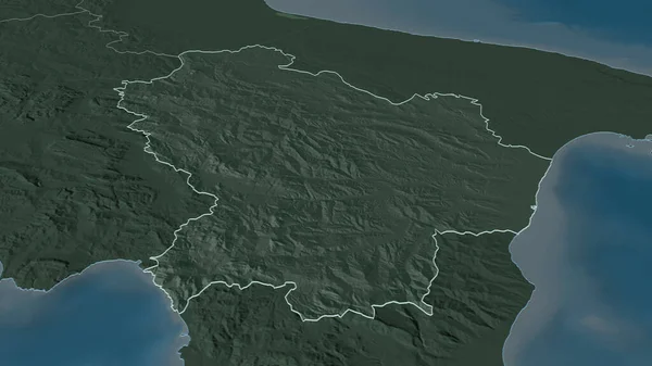 Ampliar Basilicata Región Italia Esbozado Perspectiva Oblicua Mapa Coloreado Tocado — Foto de Stock