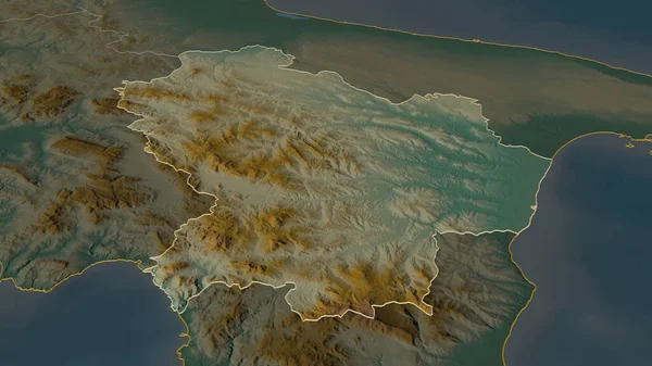 Amplie Basilicata Região Itália Delineada Perspectiva Óbvia Mapa Topográfico Relevo — Fotografia de Stock