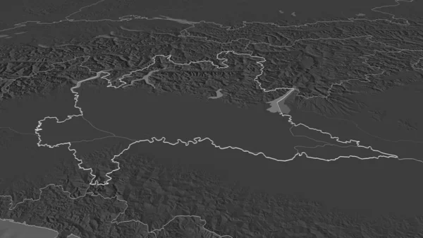 Увеличьте Масштаб Изображения Ломбардии Региона Италии Непристойная Перспектива Карта Высоты — стоковое фото
