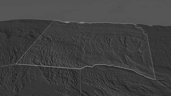 Zoom Trelawny Parrocchia Della Giamaica Delineato Prospettiva Obliqua Mappa Elevazione — Foto Stock