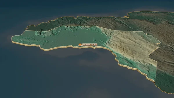 Ampliar Westmoreland Parroquia Jamaica Extruido Perspectiva Oblicua Mapa Topográfico Relieve — Foto de Stock