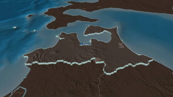 Zoom Aomori Prefeitura Japão Extrudido Perspectiva Óbvia Mapa Colorido Esburacado — Fotografia de Stock