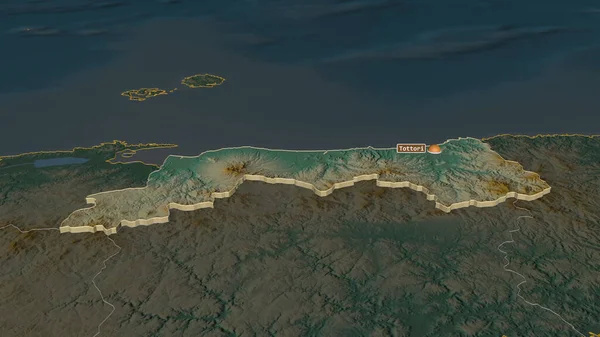 Острове Токто Префектура Японии Произошло Землетрясение Непристойная Перспектива Карта Рельефа — стоковое фото
