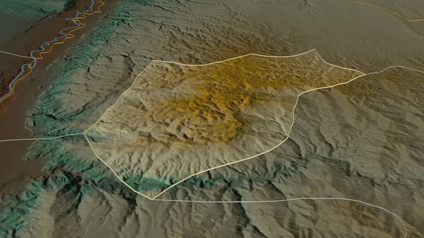 Zoom Ajlun Provincia Giordania Delineato Prospettiva Obliqua Mappa Topografica Rilievo — Foto Stock