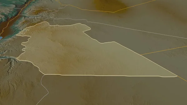 Zoom Amã Província Jordânia Delineado Perspectiva Óbvia Mapa Topográfico Relevo — Fotografia de Stock